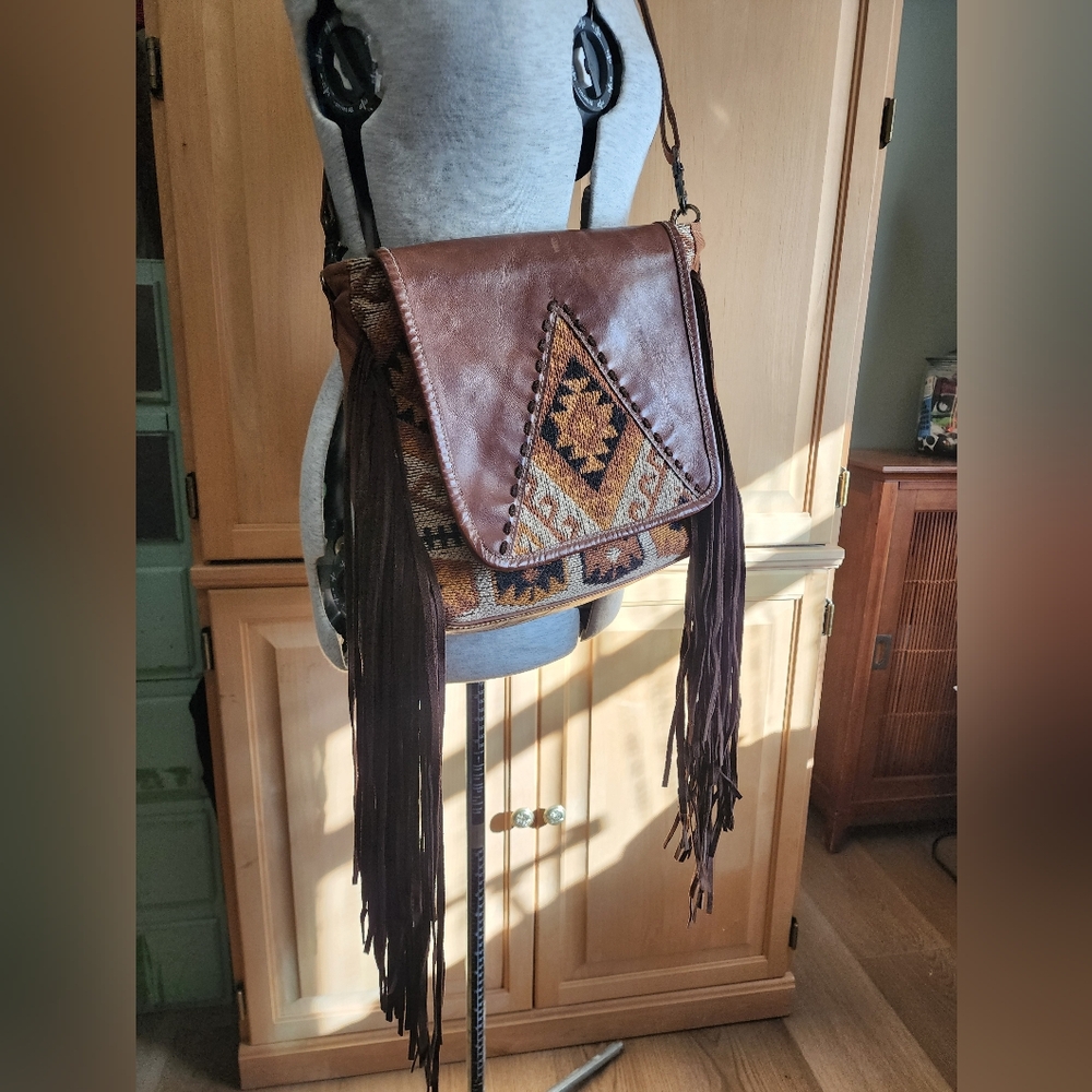 Myra | Brown Fringe Crossbody Bag